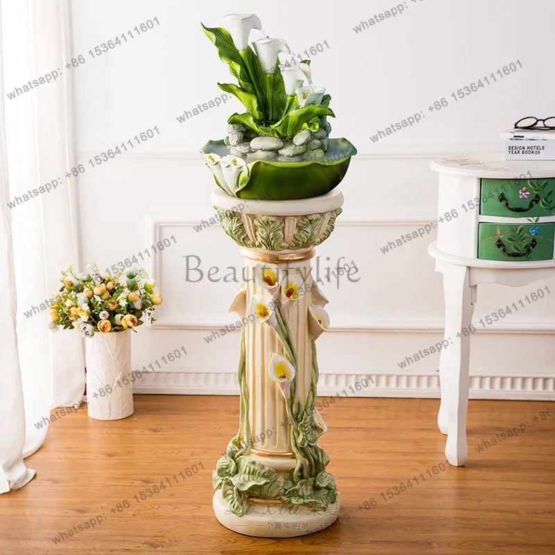 Flowing water fountain ornament feng shui living room resin crafts