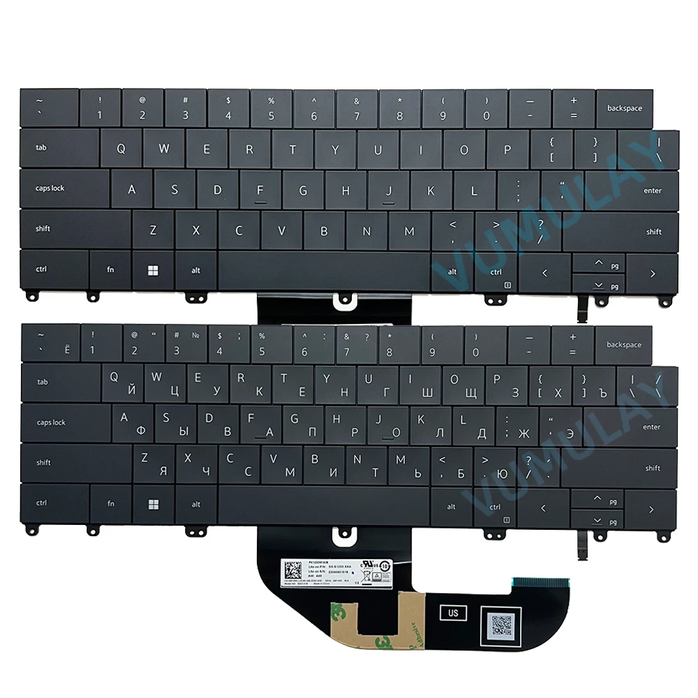 

US/Russian Backlit Keyboard for Dell XPS 13 Plus 9320,XPS 9320 P151G 09FHR6 SN2121B 049NVP SG-B1200-XUA SG-B1200-XAA Notebook