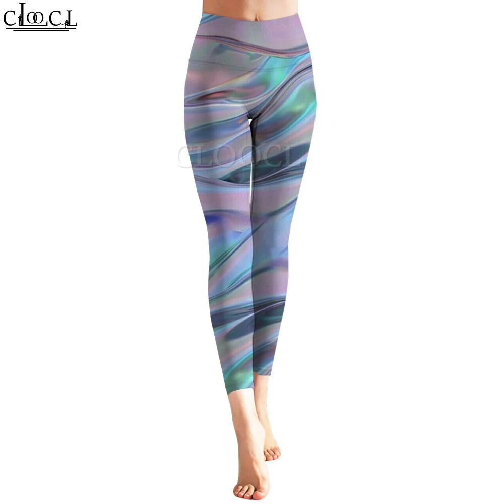 CLOOCL New 2022 Women Legging Seashell Colorful Texture 3D Printed Trousers for Outdoor Jogging Gym Workout Legging Streetwear