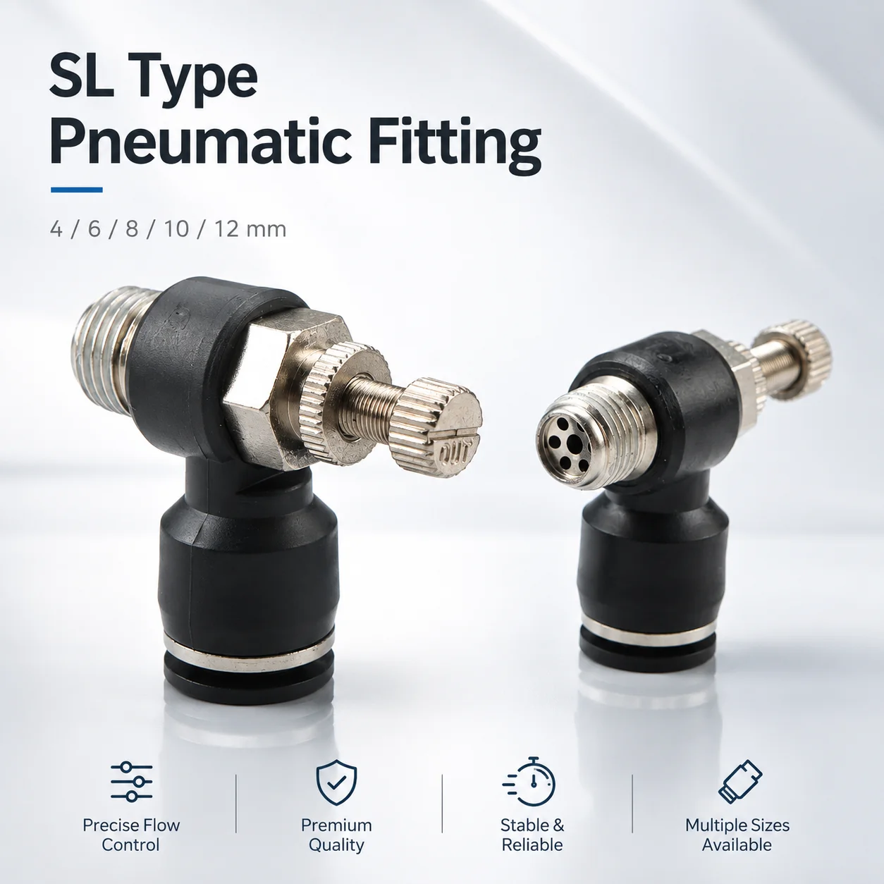 SL Type 4 6 8 10 12mm Fast Connection Pneumatic Fitting M5 1/8