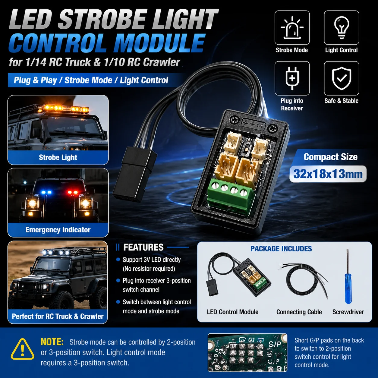 

LED Lighting Expansion Board Module Driver for 1/14 Tamiya RC Truck SCANIA VOLVO Mercedes-Benz ACTROS MAN RC Crawler Car Drift