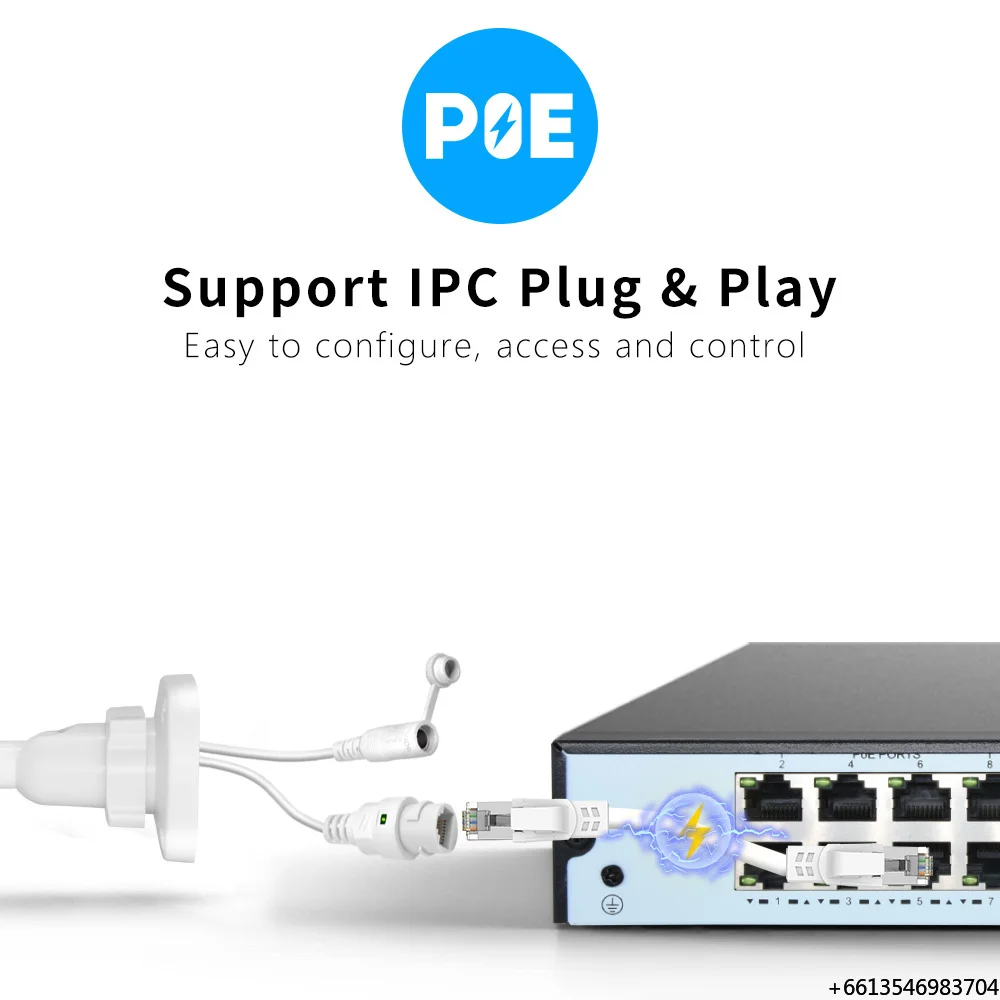 5MP PoE IP Network Home Security Camera Full Color Wired Outdoor Indoor CCTV Bullet Camera Hik DH TVT Compatible