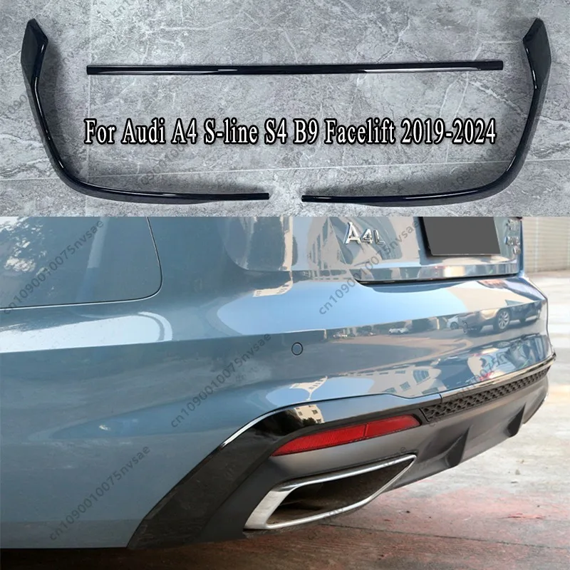 bandes-decoratives-noircies-pour-pare-chocs-arriere-kit-de-carrosserie-modifie-audi-a4-s-line-s4-b95-audi-b9-facelift-2019-2024-sedan-sportback