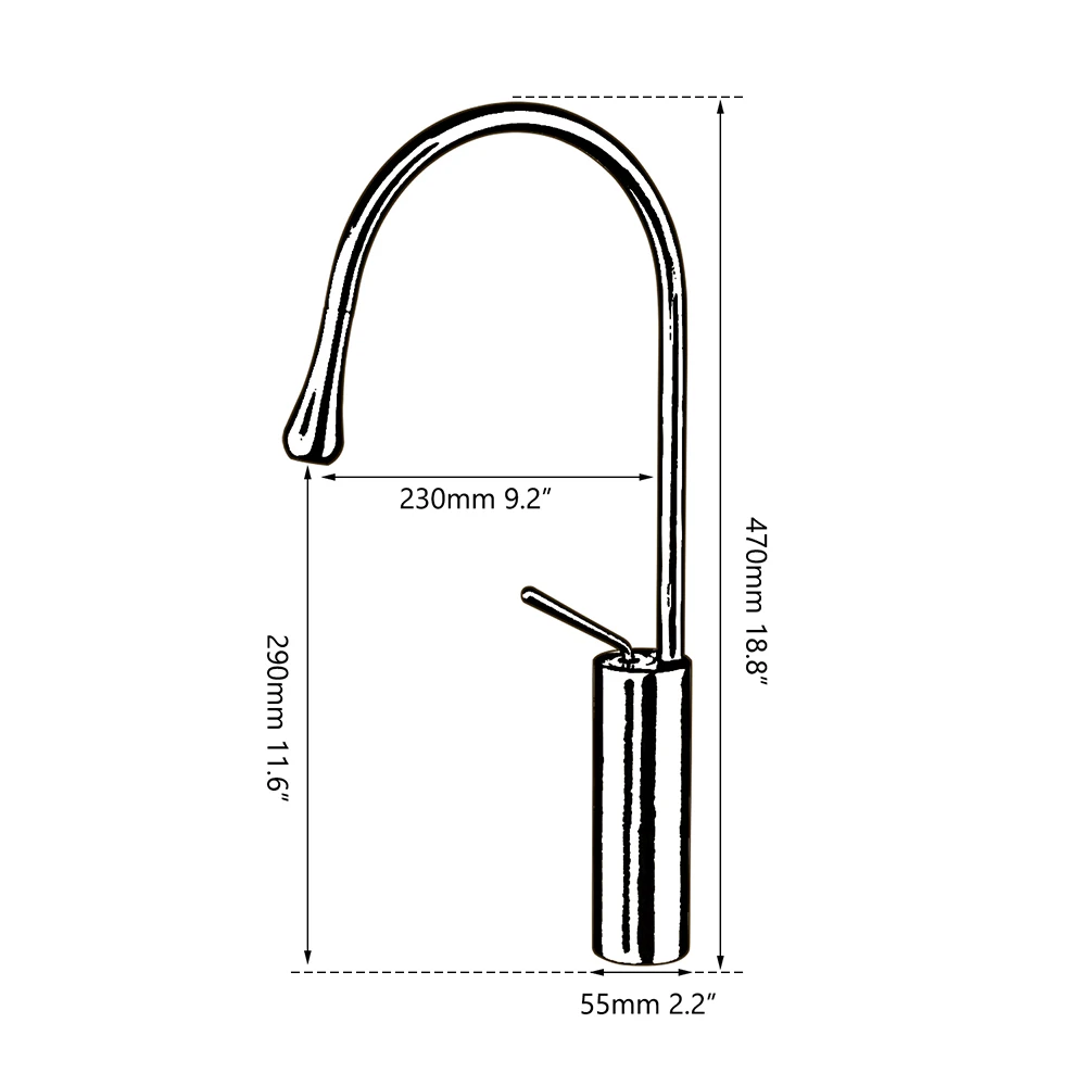 YANKSMART Swivel Kitchen Sink Faucet Water Droplet Design Bathroom Faucets Single Handle 4 Color Hot Cold Mixer Taps