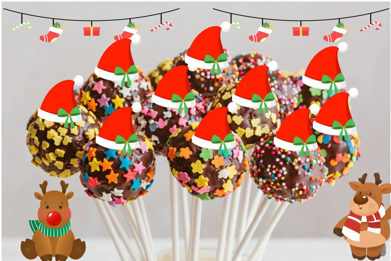 Weihnachten Süßigkeiten Snack Maschinen Blase Ball Geformt Lolly Waffeleisen 3 Stück Lange Stick Lolly Maker