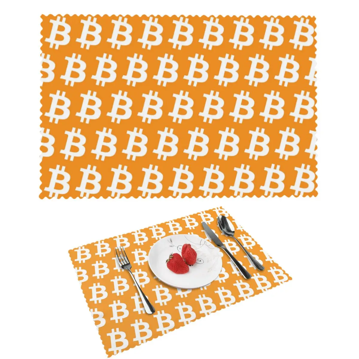 Bitcoin CPU Miner BTC Blockchain Cryptocurrency Placemat Washable Plate Mat for Dining Table Bowl Coaster Super Absorbent Mats