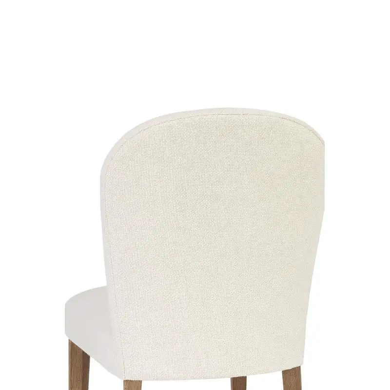 Conjunto de 2 cadeiras estofadas em arco em cacau e acabamento branco areia