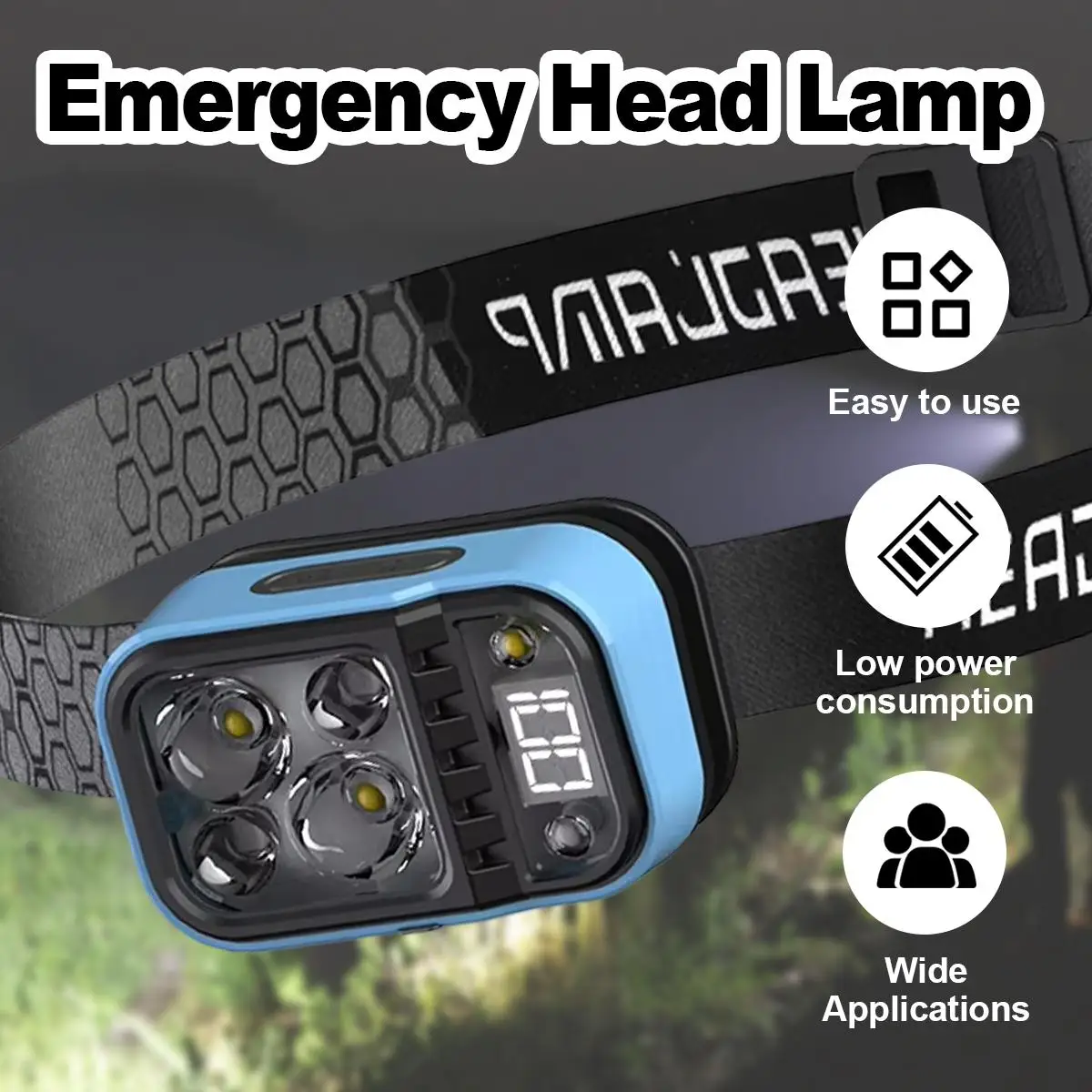 

Adjustable Led Headlamp Cob Torch Rechargeable Sensor High Power With Power Display Waterproof Motion Sensor Headlamps Emergency