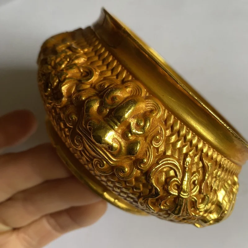 

Pure Brass Golden Eight Treasures Decoration Jucai Domestic Incense Burner Crafts Decoration Coin Bank Shop Company Opening Gift