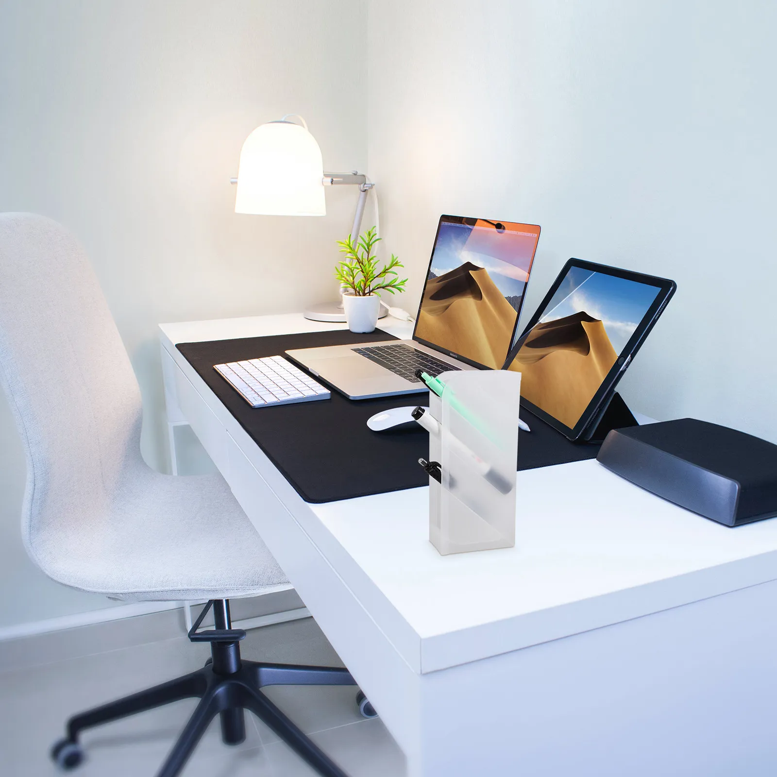 

Plastic Pen Holder Slanted Desktop Organizer Creative Multifunction Pen Storage Box Office Home Desk Organizer Supplies