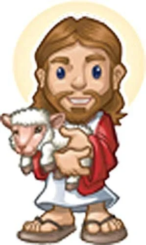 

For Holy Religious Jesus Christ Saint Carrying A Lamb Cartoon Vinyl Sticker