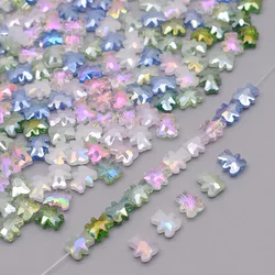 New Color 8x10mm Bear Shape Crystal Glass Beads AB Color Faceted Bear Crystal Beads for Jewelry Making DIY Earrings Bracelet