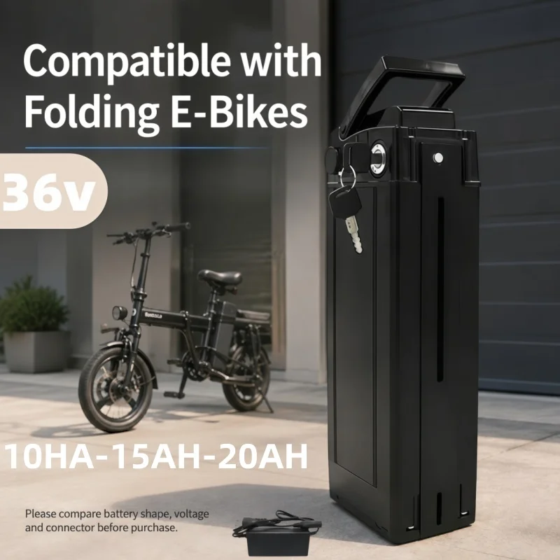 36V Foldable E‑Bike Silver Fish Lithium‑Ion Battery Pack, 21700 Battery Cells 10Ah 15Ah 20Ah Integrated Internal BMS Circuit