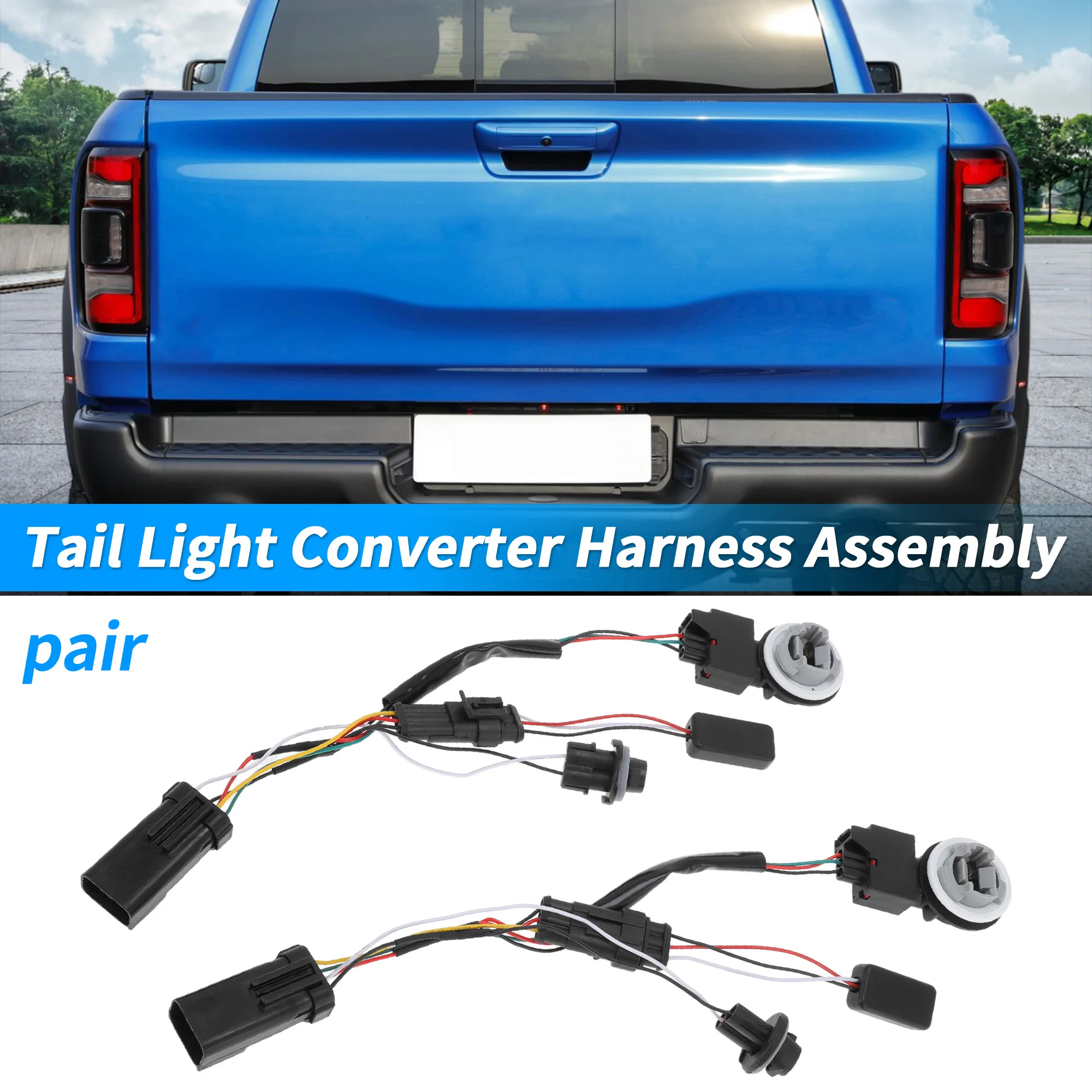 UXCELL Pair Tail Light Converter Harness Assembly for Ram 1500 2013-2022