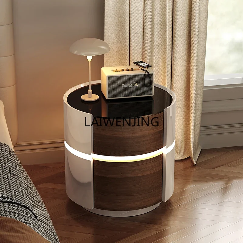 

LYN Italian bedside table, high-end small household bedroom, round bedside table