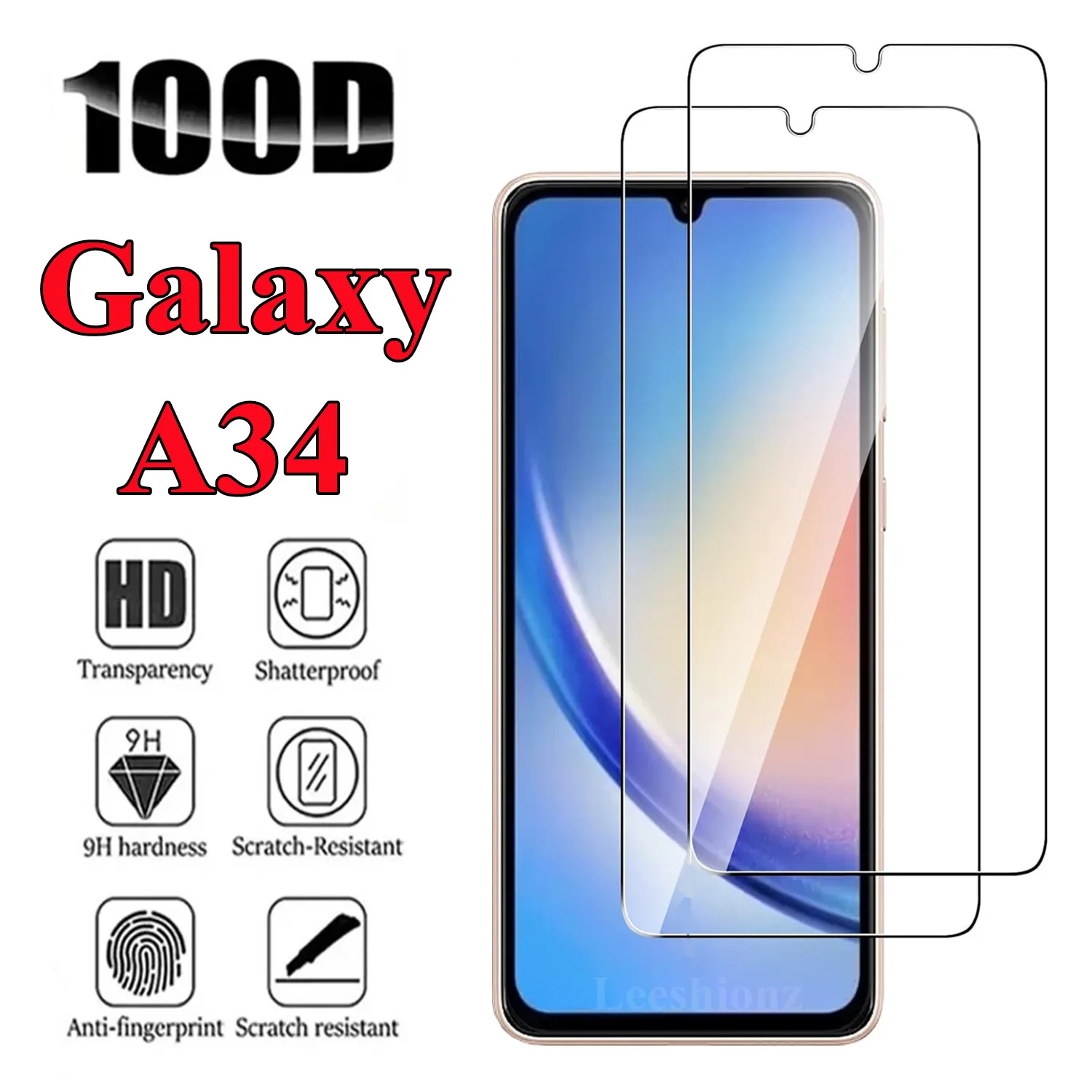 

For Samsung Galaxy A34 Screen Protector Glass Film 100D Tempered Glass Film