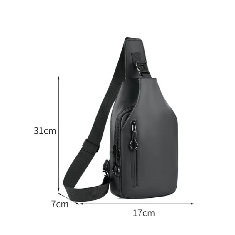 Bolso de pecho a la moda para hombre, bandolera impermeable con carga USB, viaje corto, Mensajero de viaje