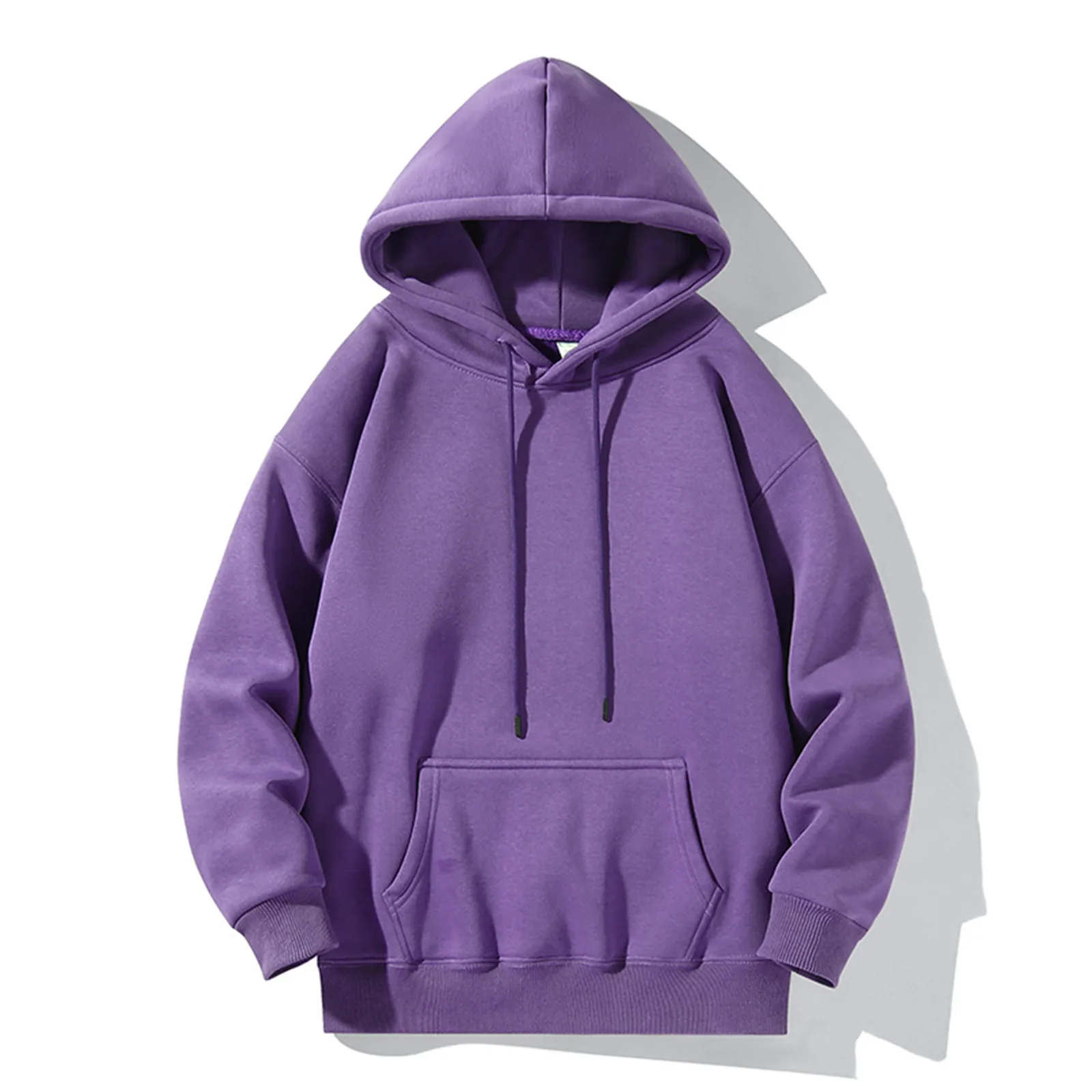 

Men's Hooded Pullover Sweatshirt Drop Shoulder Sleeve Sweatshirt Solid Colour Fashion Men's and Women's Models Loose Jacket