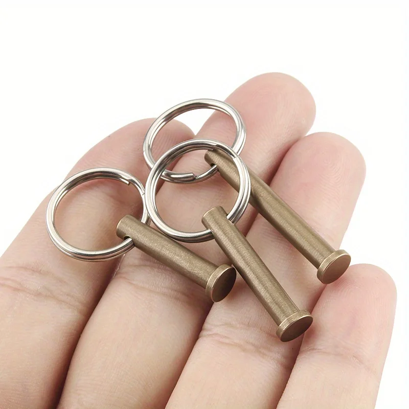 1Pc Vintage DIY Brass Beads Keychain Accessories Personalized Tools Backpack Car Charms