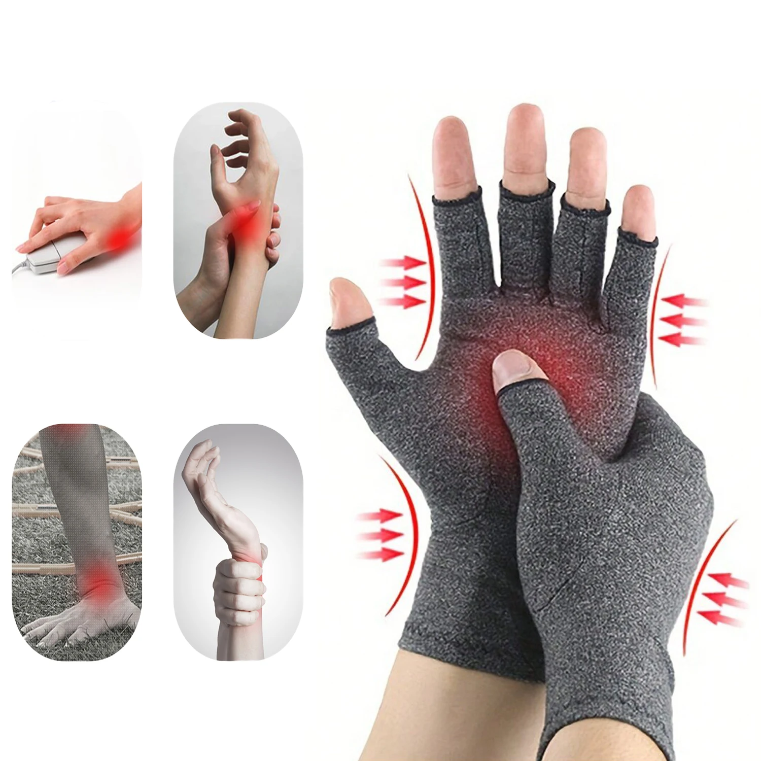 

Снимает дискомфорт рук с помощью 1 пара компрессионных перчаток без пальцев, защита запястья, сухожильная оболочка, защита от растяжений, баскетбол для рук