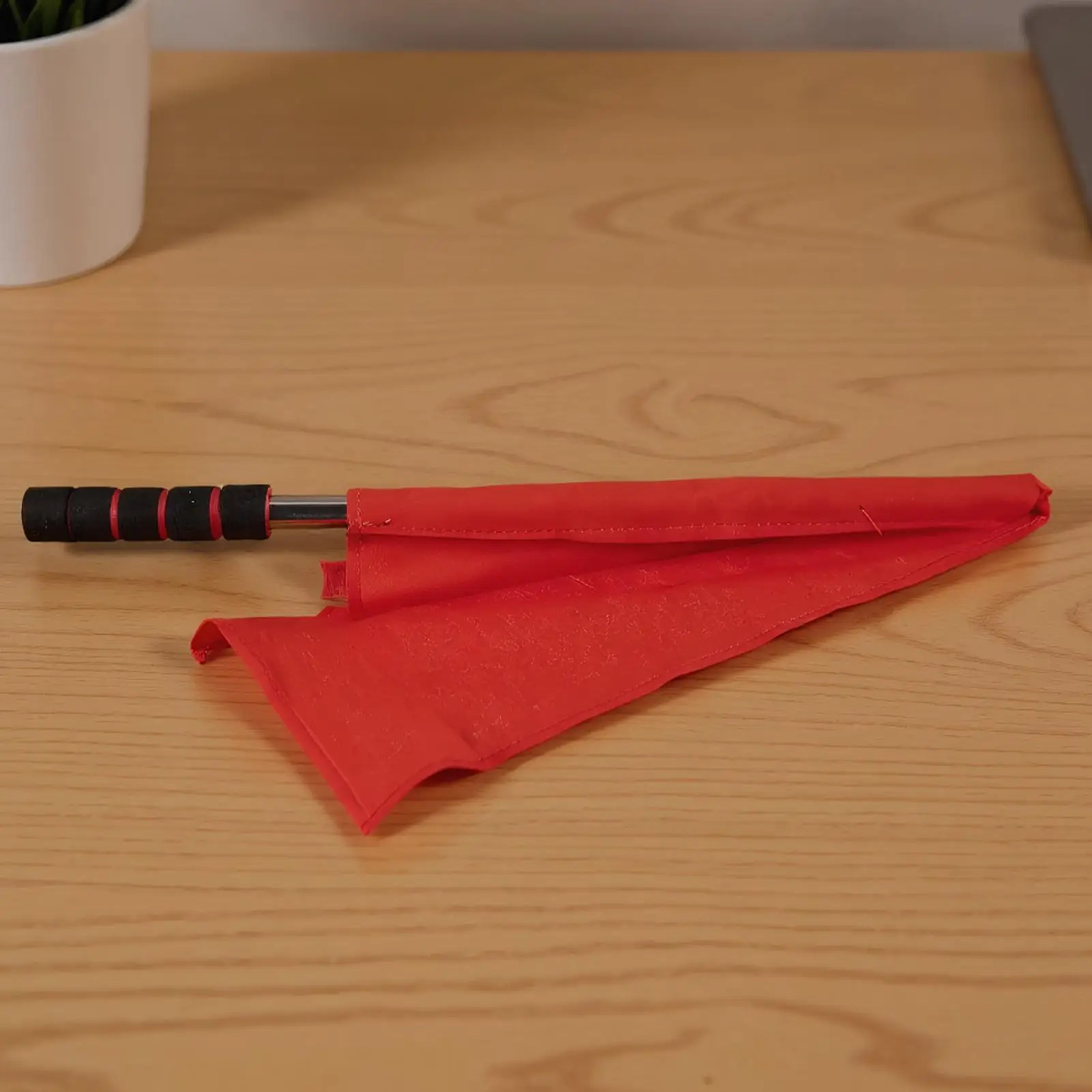 Fußball-Schiedsrichter-Flagge, 2-teilig, handgekurbelte rote Flagge, Ref-Ausrüstung für Fußball, Volleyball, Sport, Fußballplatz, Spiel, Richter