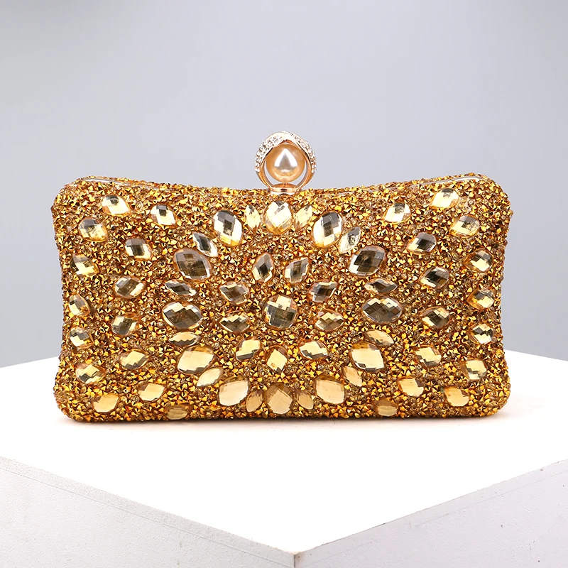 Candy Mix Color Day Clutch Rhinestones Evening Bags Party Diamonds Shoulder Chain Handbags Purse Acrylic