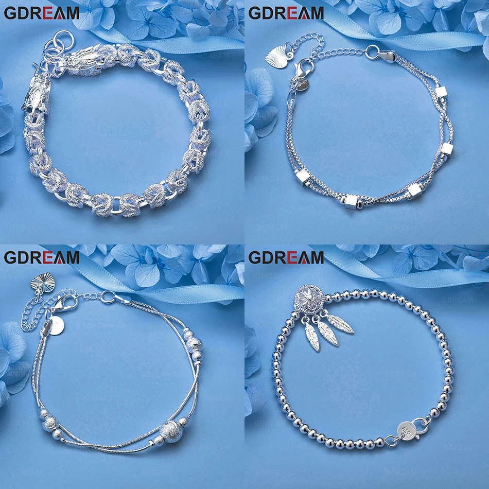 

GDREAM 925 Sterling Silver Round Bead Bracelet Women'S Light Luxury European And American Party Jewelry