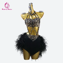 Latin Dance Clothing Women Fringed feather Dress Line Suit For Girls Practice Wear Sexy Costume Dancewear Sport Skirt Prom Samba