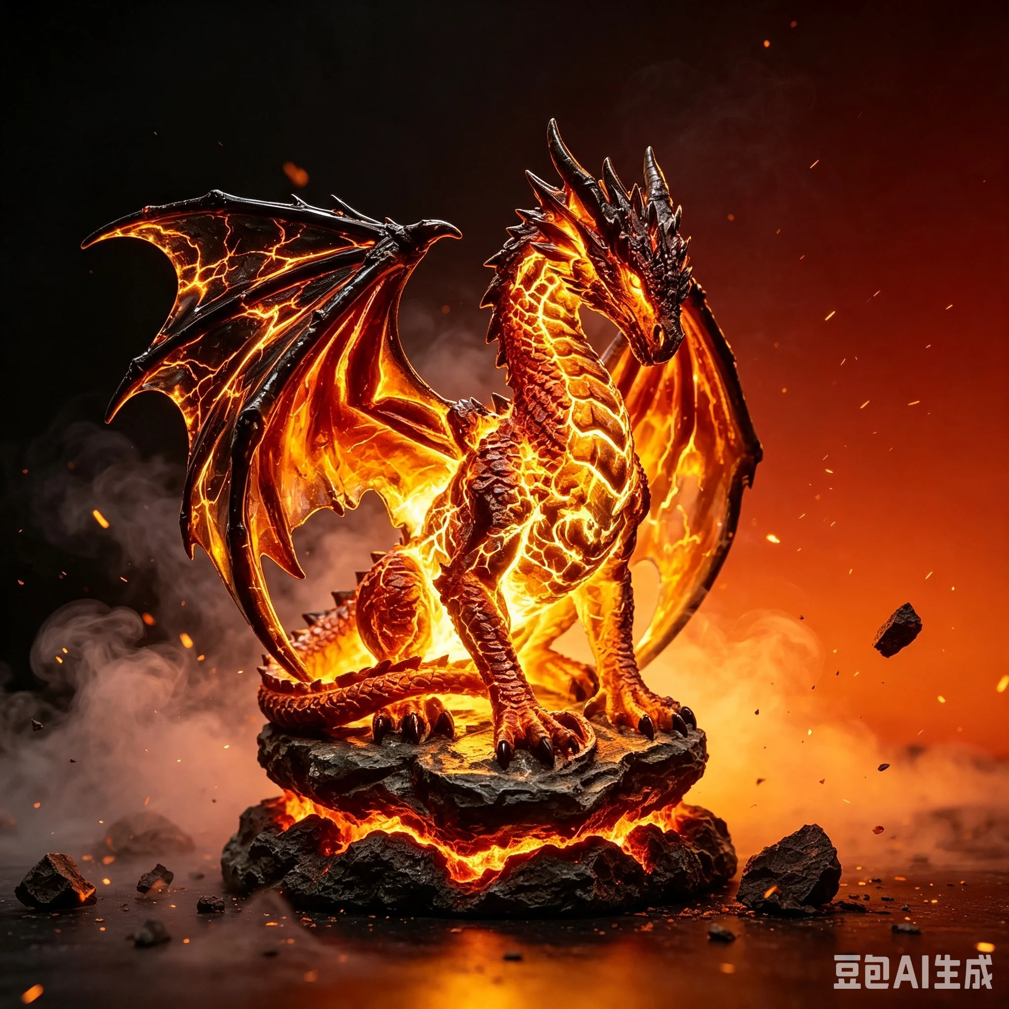 Golden Resin Dragon Statue Solar Garden Light LED Glow Waterproof Outdoor Pathway Stake Lamp Yard Patio Decorative Lighting