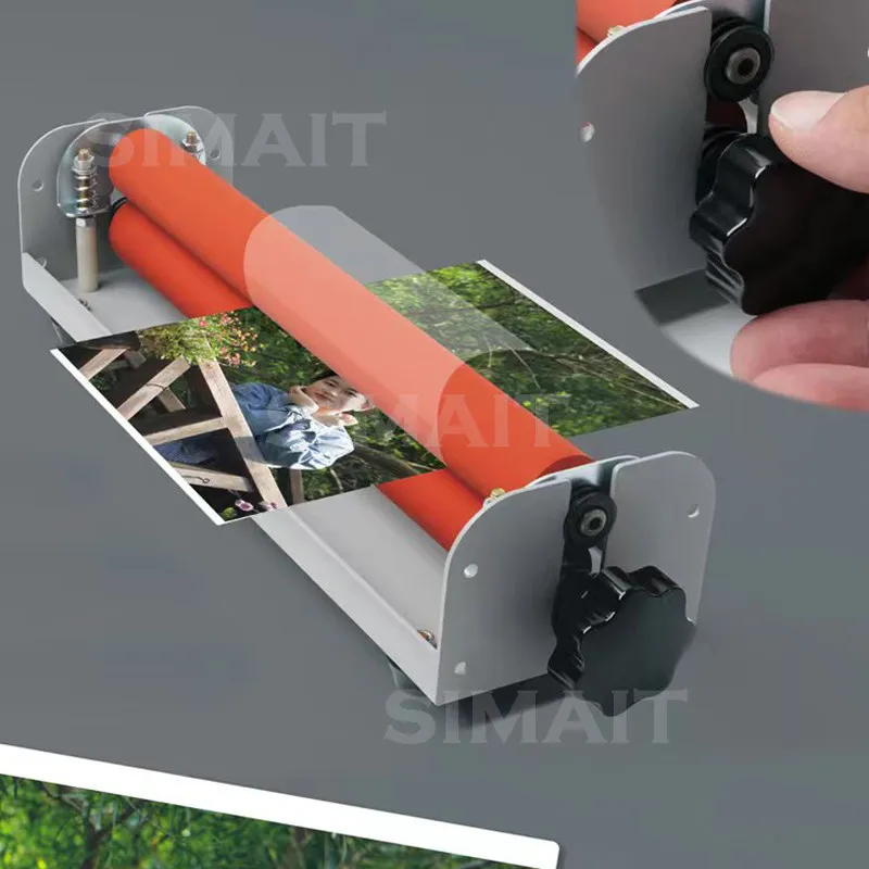 A4 Small Manual Cold Laminating Machine 12 Inch Portable Light Photo Hand-crank Film Machine, Manual Film