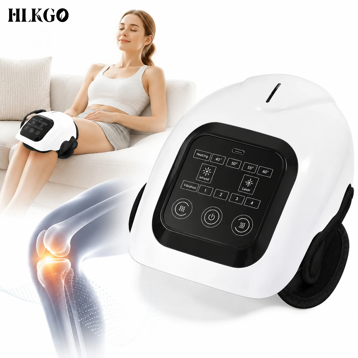 5-speed Hot Compress Knee Relaxing Massager Knee Cap Laser Infrared Elbow Shoulder Massager Relive Joint Pain Stiffness