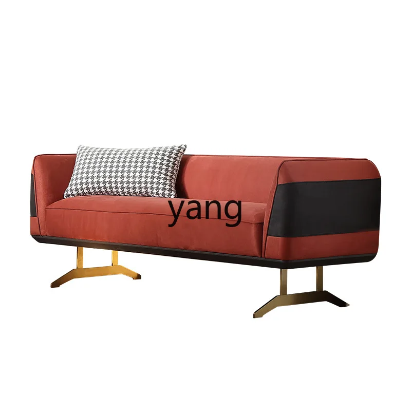 

LH Creative New Chinese Solid Wood Sofa Light Luxury Frosted Fabric Sofa Household Small Apartment Living Room Furniture