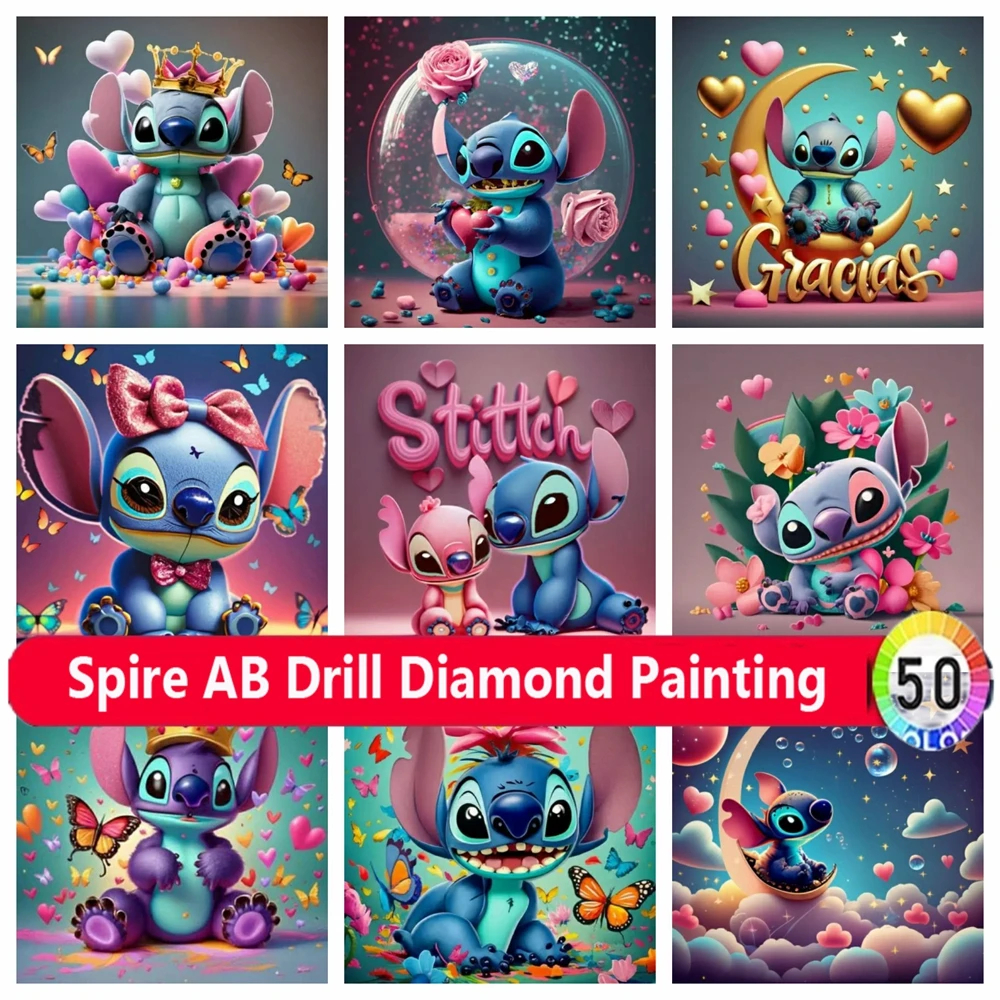 Disney Lilo & Stitch 5d Diy AB Diamond Art Painting 2024 Kits Mosaic Embroidery Jewelry Cross Stitch Home Decor Kids Gift Quadro