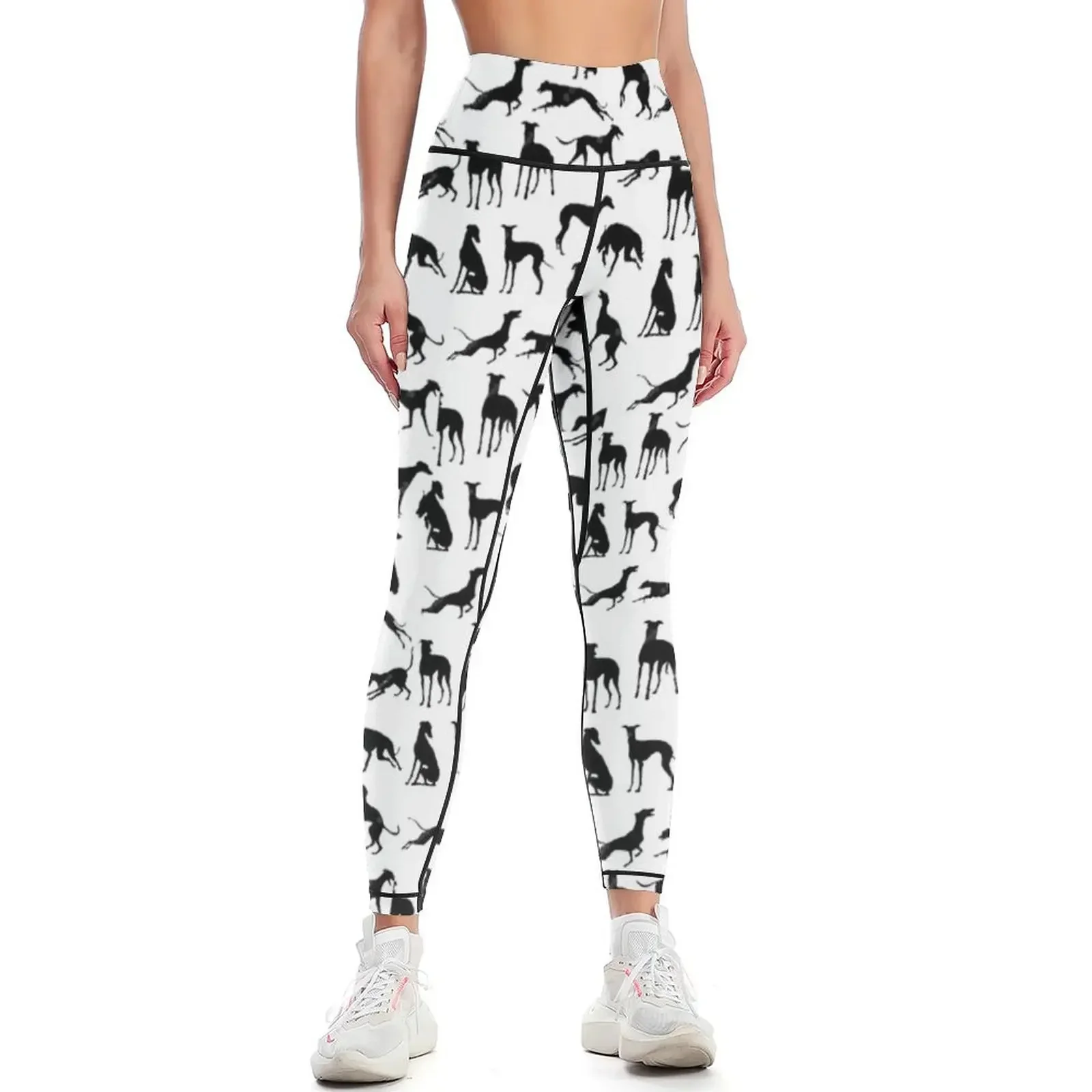 Beautiful Greyhound semaphore with hand drawn Leggings Leginsy push up Female legging pants jogging pants Womens Leggings