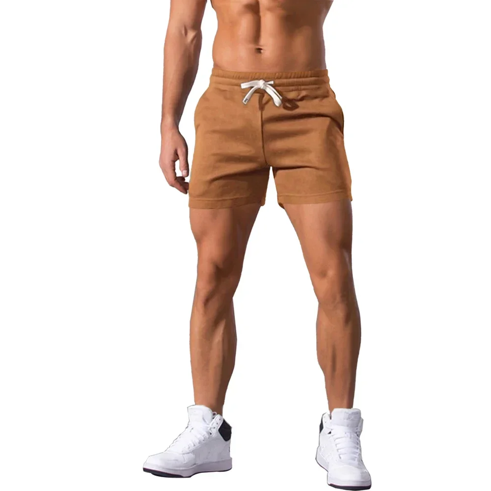 Men's Casual Sports Shorts Solid Color Sports Short Pants Training Sportswear Summer Breathable Fitness Running Elastic Shorts