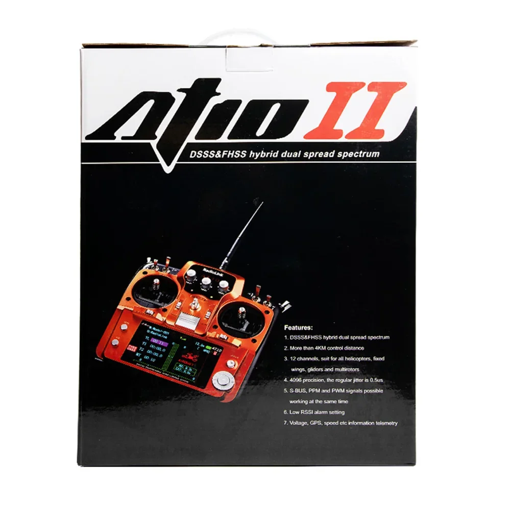 

RadioLink AT10 II 2.4Ghz 12CH RC Transmitter with R12DS Receiver PRM-01 Voltage Return Module Battery for RC Quadcopter
