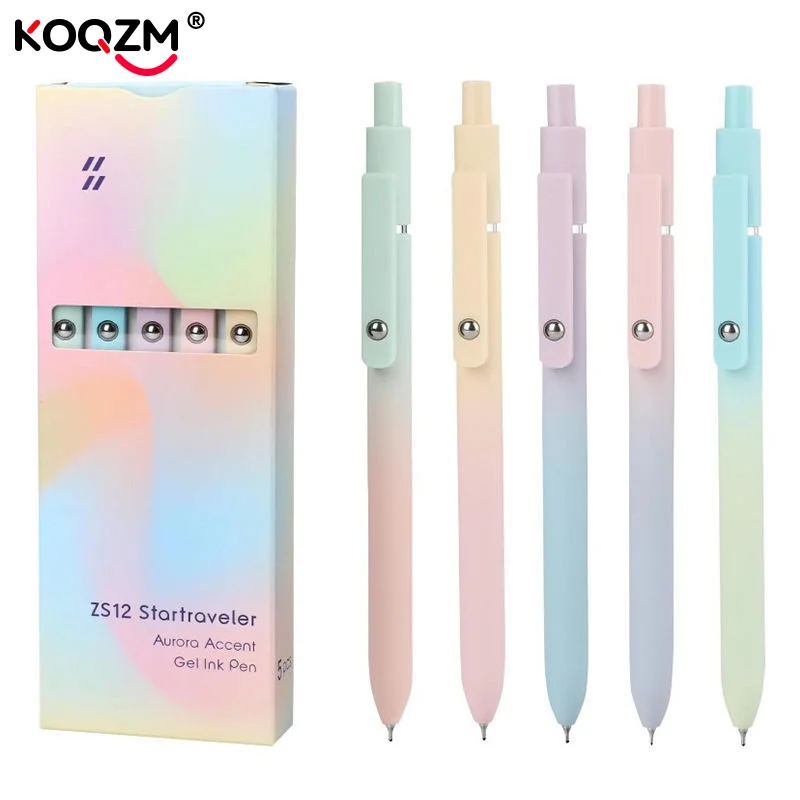 

Набор из 5 выдвижных гелевых ручек, быстросохнущие черные чернила с тонкими точками, мягкие на ощупь шариковые гелевые чернильные ручки для плавного письма