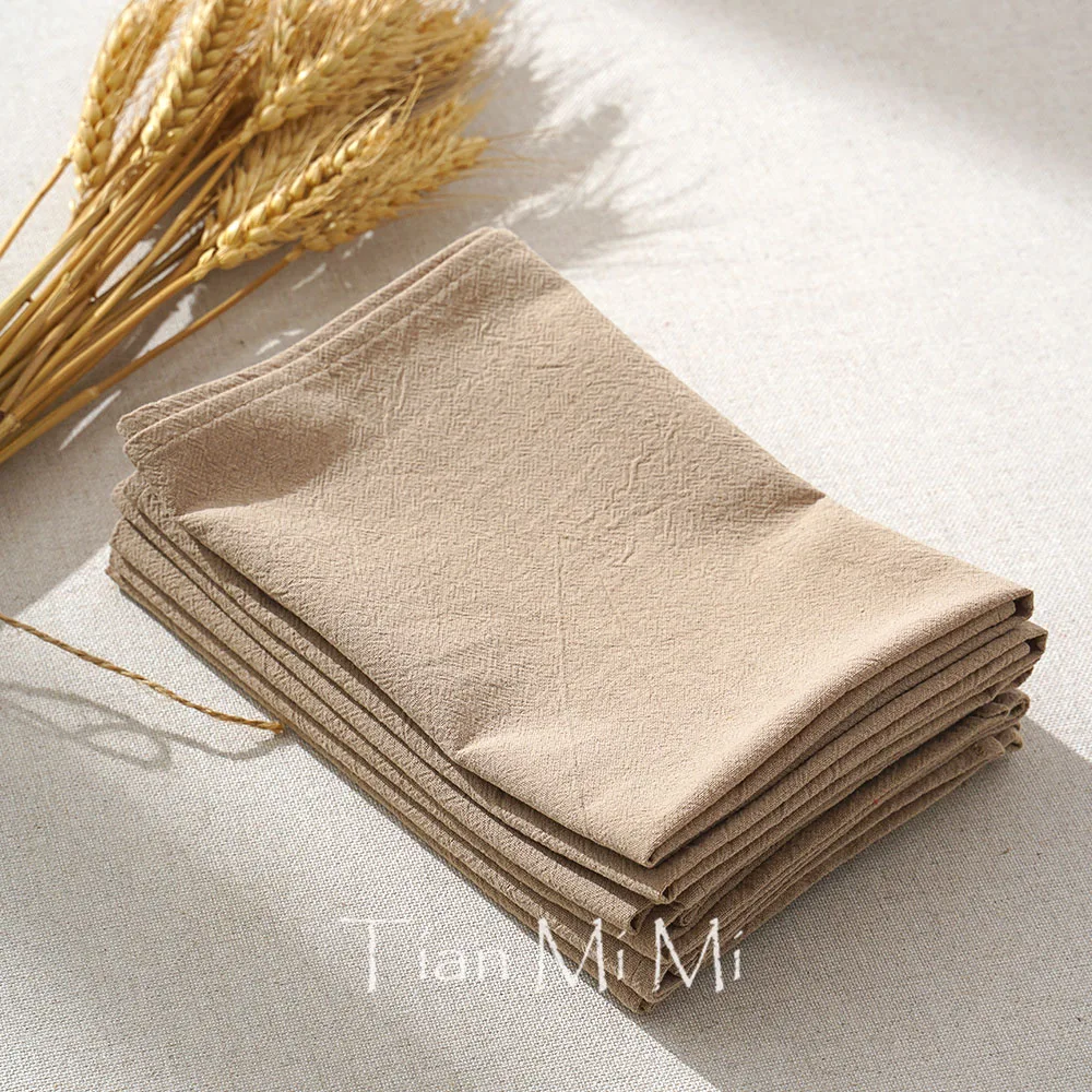 Servilletas de tela de 40x40cm, manteles individuales reutilizables de algodón liso suave, servilletas de mesa Vintage para boda, Navidad, fiesta en casa y comedor, 6 uds.