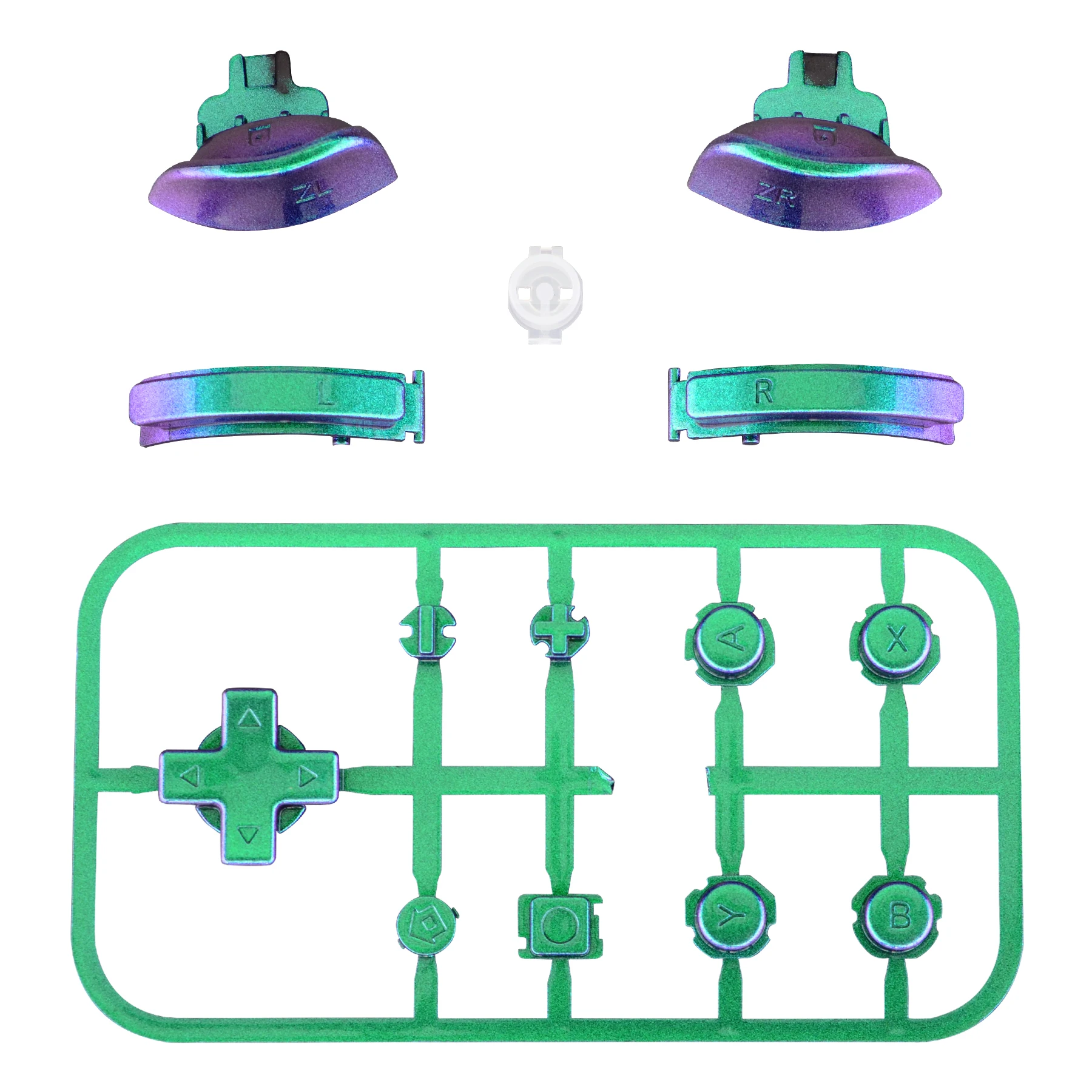 

eXtremeRate Replacement Full Set Buttons with Tools for NS Switch Lite - Chameleon Green Purple