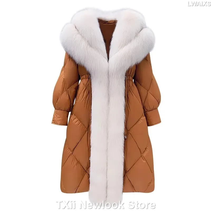 TXii Light Luxury Fur Goose Down Jacket Women\'s 2023 Winter New Fox Fur Down Jacket Mid-length Pie overcome Temperament Jacket