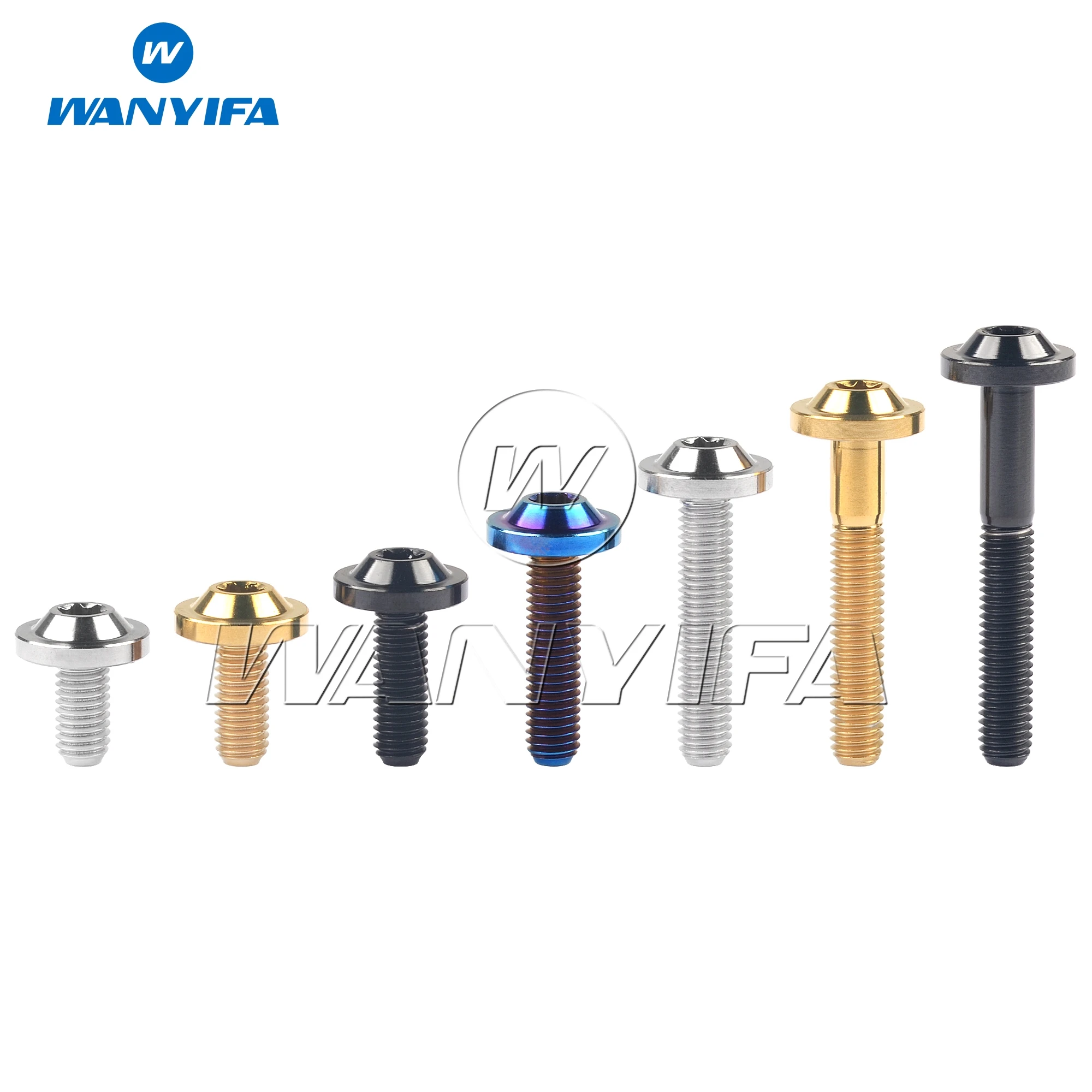 Wanyifa Titanium Bolt M5x10 12 15 20 25 30 35mm Torx T25 Plum Head Ti Screws for Bicycle Motorcycle Modification