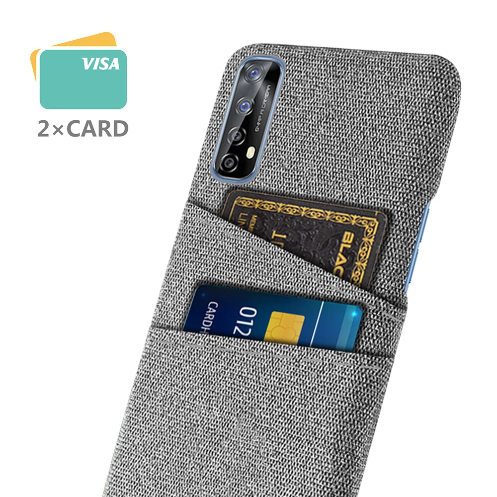 

Luxury Business Cover for OPPO Realme 7, RMX2155, Dual Card Fabric, Bumper Case, 6.5"