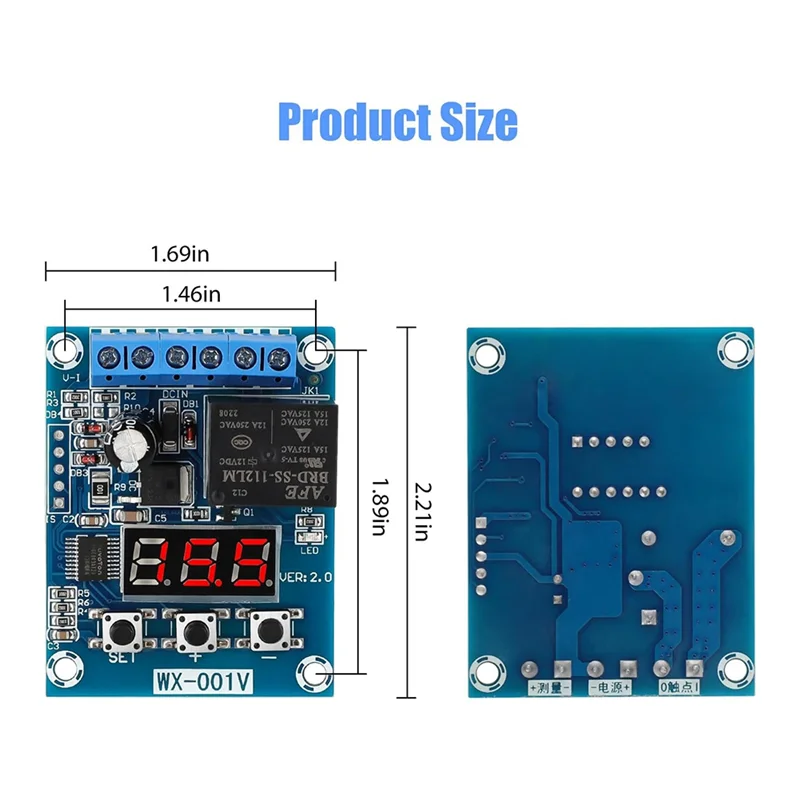 1PCS Low Voltage Cutoff, Battery Voltage Monitor Module DC 12V Low Voltage Cut Off Charge Discharge Protection Board Easy To Use