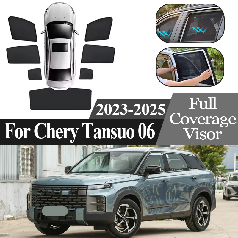 

Автозапчасти для Chery Tansuo 06 Fulwin T6 Jaecoo J7 2023-2025, анти-УФ-защитные автомобильные сетчатые солнцезащитные козырьки, защита конфиденциальности