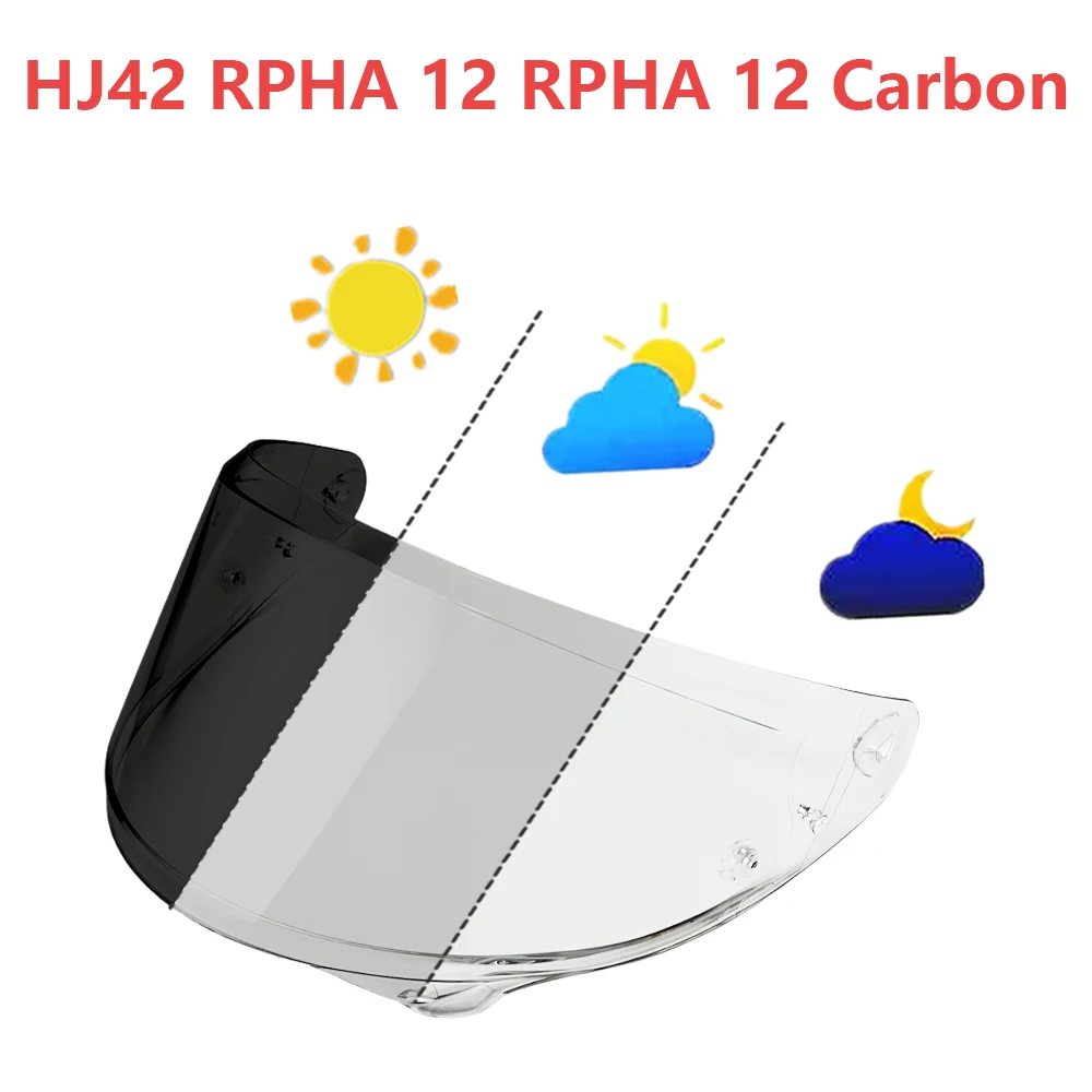 

HJ42 Photochromic Visor for HJC Rpha12 Rpha12 Carbon Face Shield Helmet Visera Casco Moto Motorcycle Windproof Lens Replacement