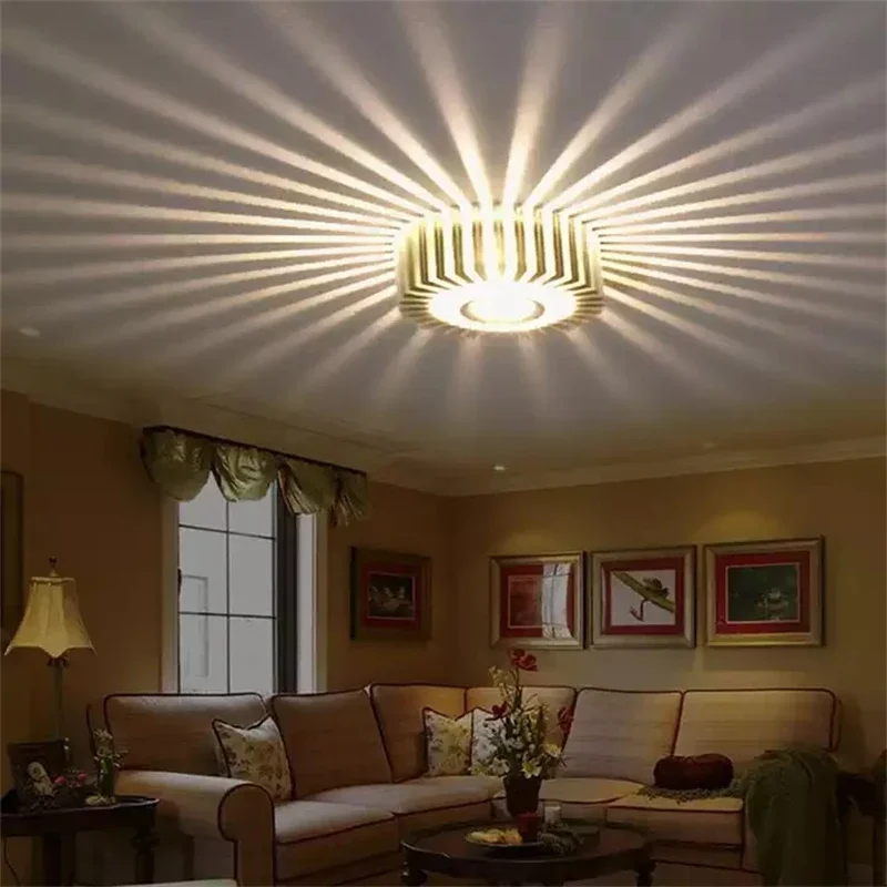 

Creative Hallway Wall Lamp RGB Color Sun Flower Aisle Corridor Porch Ceiling Lamp Living Room Bedroom Home Indoor Decor Lights