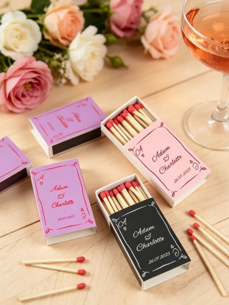 

Custom Designed Romantic Personalized Matchbox Digital File,Printable Custom Match Keepsake Souvenir Gifts for Wedding Party