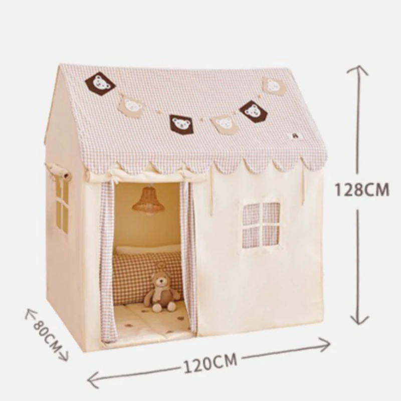 Uroczy namiot dla dzieci, namiot zabawowy do użytku w pomieszczeniach, materiałowy namiot do zabawy, zamek księżniczki dla dziewczynek, domek do zabawy z lampkami sznurkowymi, dekoracja domu.