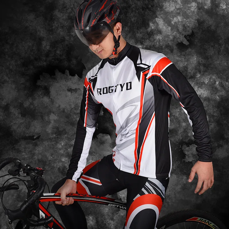 Triathlon Suit Men Cycling Clothing Set Long Maillot Cyclisme Wear Clothes Mtb Sleeve Men's Jersey Pants Padding Outfit Man Bike
