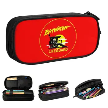 Baywatch Lifeguard 연필 케이스, 학생용 펜 연필 가방, 대용량 학생 학교 화장품 연필 케이스